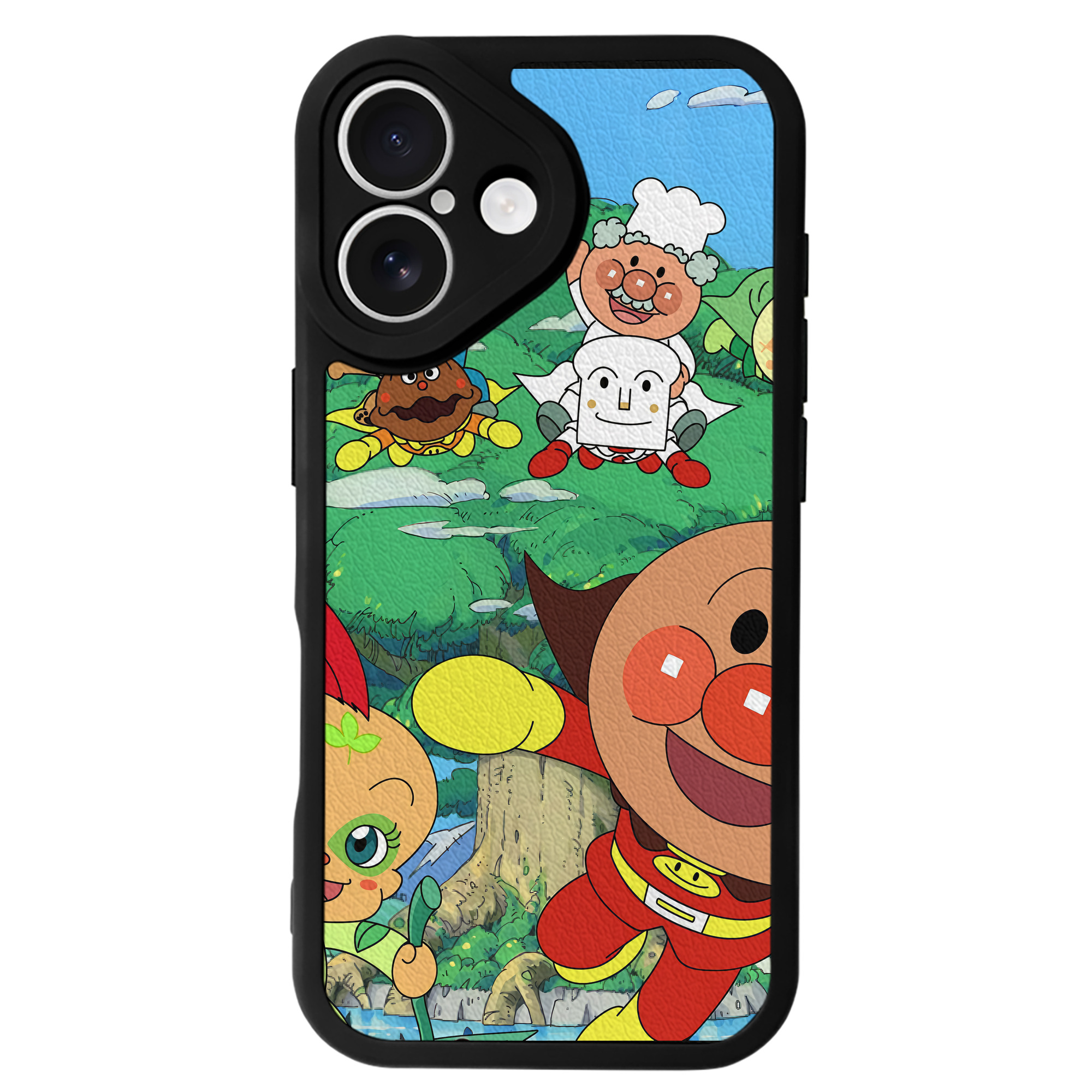 （画像用） アンパンマン Anpanman 【iPhone 16シリーズ対応】シリコンスマホケース（レザー調） 材質：シリコン